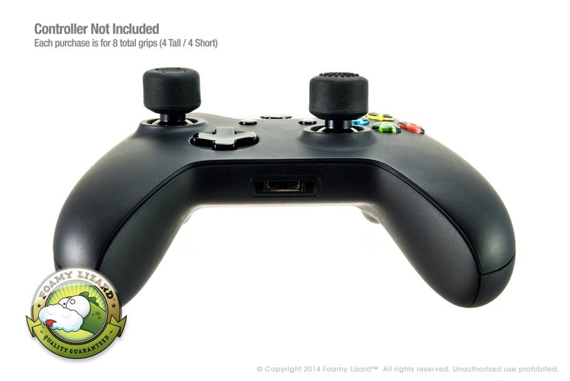 Foamy Lizard AceShot Thumb Grips (8pc) for Xbox One (Series X, S) & Steamdeck by Foamy Lizard â€“ Sweat Free 100% Silicone Precision Raised Antislip Rubber Analog Stick Grips for Xbox One Controller (8 Grips) Black - Image 2